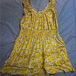HOBO Yellow Floral Midi Dress
